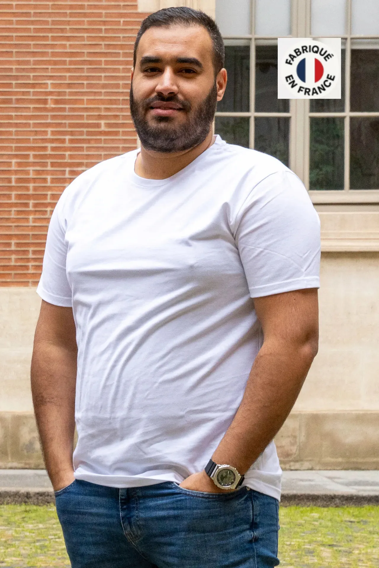 T-shirt blanc français 100%